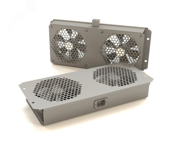 Модуль вентиляторный потолочный с 2-мя вентиляторами для установки в шкафы TTB TTR TWB TWL подшипниками и крепежными элементами без кабеля питания (RAL 7035) TFAB-T2FR-RAL7035 сер. Hyperline 451715