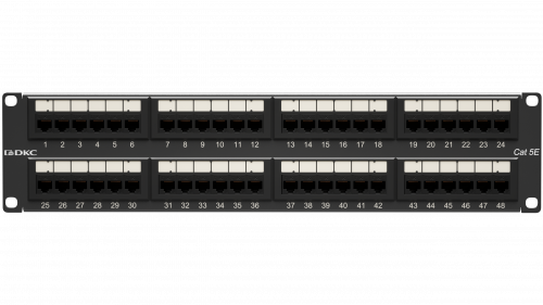 Патч-панель 19",2U,CAT5E, 48 портов RJ45, неэкранированная | RN5PPU242 DKC ДКС