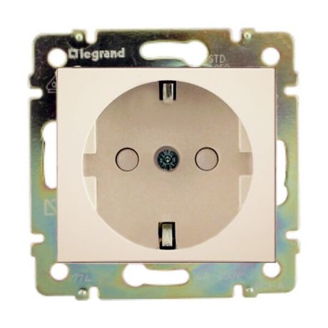 Розетка 1-м СП Valena 16А IP21 2P+E с заземл. защ. шторки немецк. стандарт механизм сл. кость (DIY-упак.) IEK 695613 Legrand