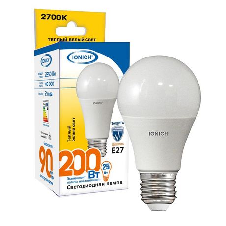 Лампа светодиодная A65 24Вт E27 2700К тепл. бел. IONICH 1808