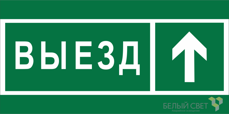 Знак безопасности BL-2915B.N06 "Направление к воротам выезда прямо" Белый свет a19891 BS