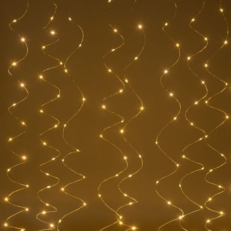 Гирлянда светодиодная "Занавес" 3х3м 300LED тепл. бел. IP20 220В с пультом USB Эра Б0055999