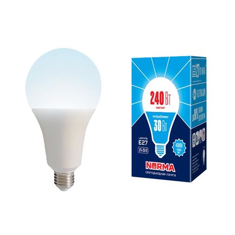 Лампа светодиодная LED-A95-30W/4000K/E27/FR/NR LED мощная 30 ватт А95 матовая Е27 серия Norma 4000K | UL-00005605 Volpe Uniel