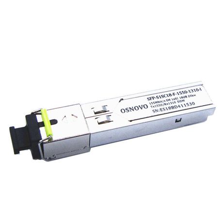 Модуль оптический SFP промышленный SC одно волокно SM Tx:1550/Rx:1310 до 155мбит/сек 20км SFP-S1SC18-F-1550-1310-I OSNOVO 1000641271