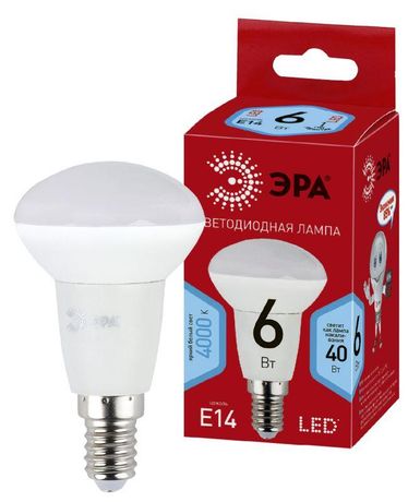 Лампа светодиодная RED LINE LED R50-6W-840-E14 R Е14 / E14 6 Вт рефлектор нейтральный белый свет | Б0050700 ЭРА