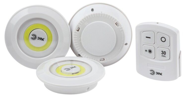 Фонарь светодиодный подсветка SB-511 пушлайт, 6Вт, COB, 3хAAA, белый, 3 штуке в коробке, ИК пульт ЭРА - Б0052315