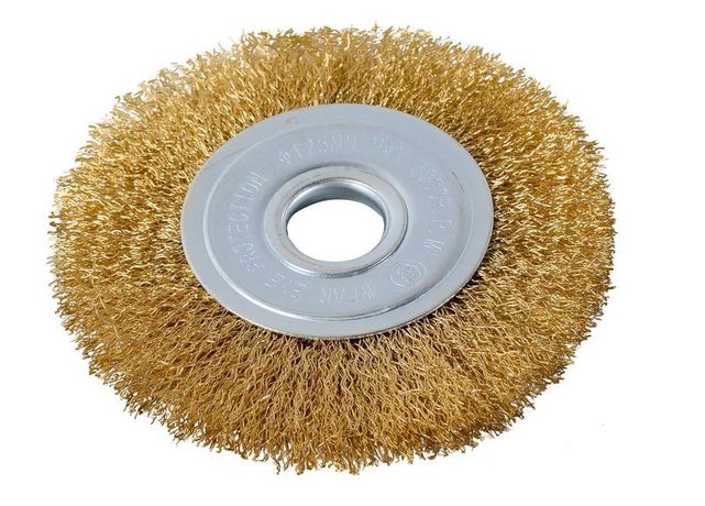 Щётка для УШМ плоская, латунированная, 125 мм | 73/1/3/45 ВИХРЬ