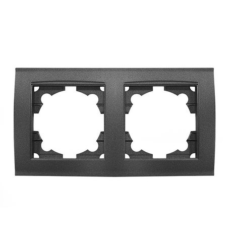 Рамка двухместная горизонтальная серия Бриллиант графит - 7947465-Gr Союз