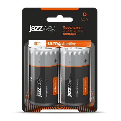 Батарейка LR20 JAZZway ULTRA Alkaline BL-2 арт.5005136