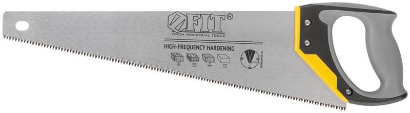 Ножовка по дереву, средний каленый зуб 7 ТPI, 3D заточка, 3К пласт.прорезиненная ручка, Профи 450 мм - 40452 РОС