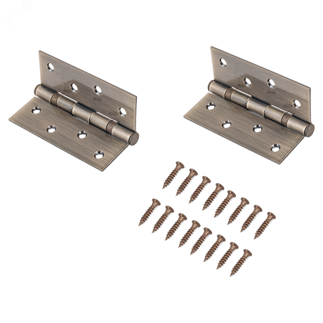 Петля дверная Аллюр 2043 (101х76) 2BB-FHP AB БЛИСТЕР 2 подш.ст.бронза - 13700 ПТК