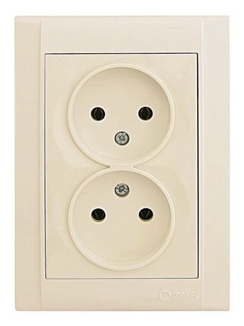 Розетка 2-м СП Defne 16А IP20 без заземл. крем. Makel 42010017