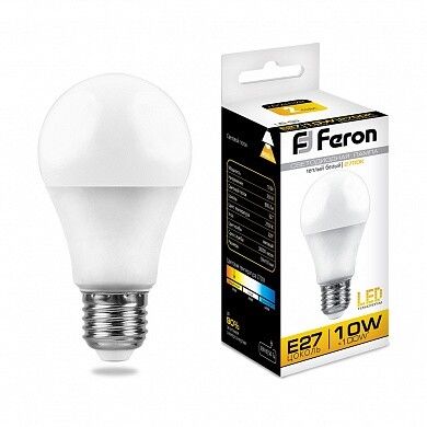 Лампа светодиодная LB-92 (10W) 230V E27 2700K A60 | 25457 FERON