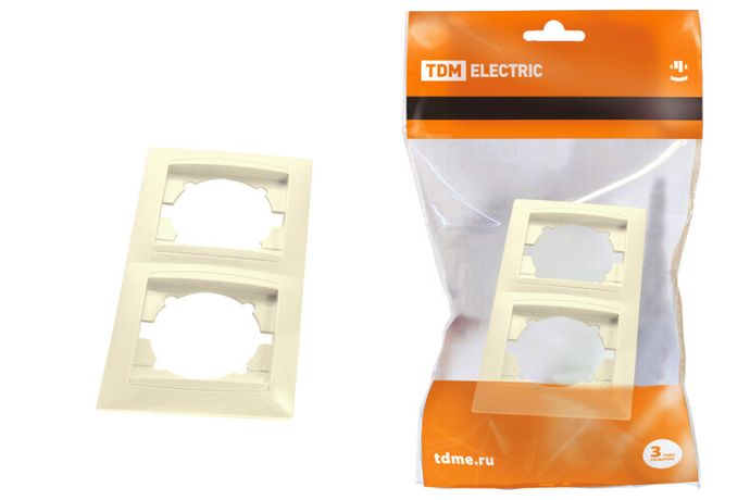 Рамка 2-х постовая вертикальная сл. кость "Лама" | SQ1815-0133 TDM