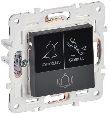 Кнопка звонка SKANDY 10А SK-V17T для отелей с индикацией титан IEK SK-V14-2-10-K48