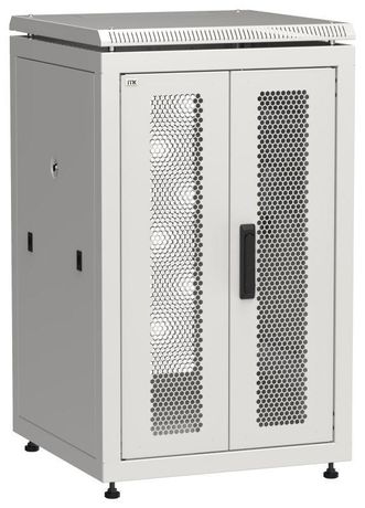 Шкаф напольный сетевой 19' LINEA N 18U 600х600мм передняя распашная перфорированная дверь задняя серый - LN35-18U66-2PP IEK