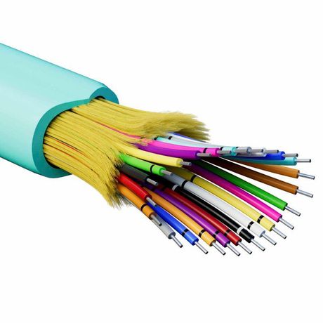 Кабель волоконно-оптический распределительный арамидные упрочняющие нити для внутренней прокладки нг(A)-HFLTx 24 ОВ категорияOM3 (G.651.1) плотный буфер 0.4кН барабан 500м DKC RNDT3C24AQ03-E ДКС