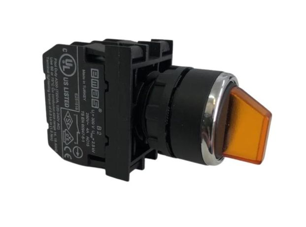 Переключатель 2-0-1 с фиксацией желт. (2НО) EMAS B101SL30S