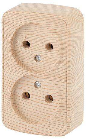 Розетка однофазная наружная (открытой установки) без шторок сосна 16А 250В IP20 3-203-11 Intro Polo - Б0053571 ЭРА