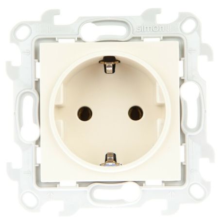 Розетка 1-м СП Simon 24 16А IP20 2P+E Schuko без защ. шторок механизм сл. кость 2450434-031