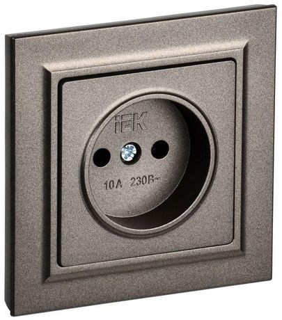 Розетка СП BRITE РСР10-1-0-БрТБ 10А в сборе без заземл. защ. шторок бр. IEK BR-R10-10-K45-F