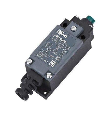 Выключатель концевой 1НО1НЗ кнопочный плунжер пласт. DEKraft 34014DEK APC