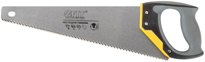 Ножовка по дереву, средний каленый зуб 7 ТPI, 3D заточка, 3К пласт.прорезиненная ручка, Профи 400 мм - 40451 РОС