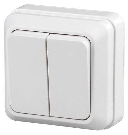 Выключатель 2-кл. ОП Quadro 10А IP20 2-104-01 250В бел. Intro Б0027640 ЭРА