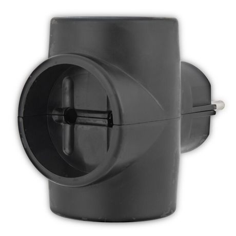 Тройник электрический 6-10 А без заземления черный | 11-1076 REXANT MEET