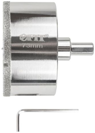 Коронка кольцевая по керамограниту, камню и кафелю алмазная с центровочным сверлом 73х70 мм - 16227 РОС