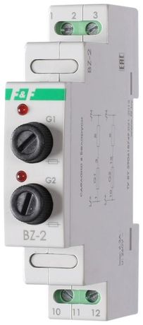 Блок защиты BZ-2 2 предохранителя для монтажа на DIN-рейке индикатор срабатывания F&F EA09.001.002 Евроавтоматика