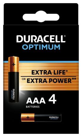 Элемент питания алкалиновый ААА 1.5В LR03-4BL Optimum 5014062 (блист.4шт) Duracell Б0056021