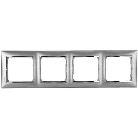 Рамка 4-м Valena горизонт. алюм. матовый Leg 770334 Legrand