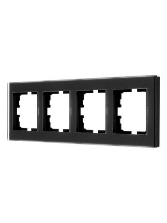Рамка 4-местн. гориз. VESNA стекло черн. матов. LEZARD 742-5980-149