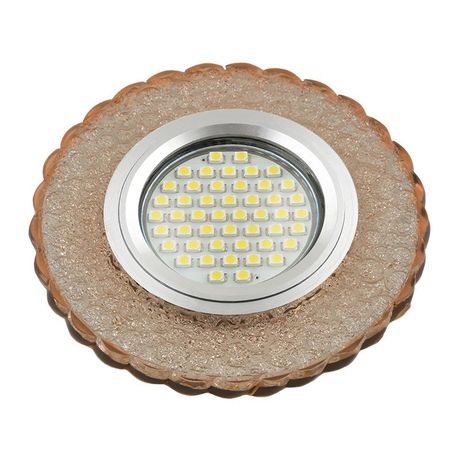 Светильник декор.встр Luciole DLS-L140 GU5.3 GLASSY/TEA доп.LED подсветка 3Вт, стекл,зерк./светло-коричневый. | UL-00003876 Fametto