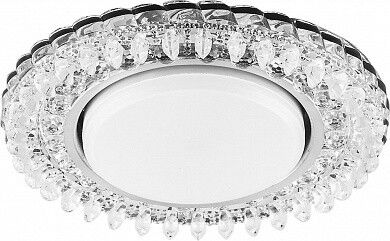 Светильник встраиваемый с белой LED подсветкой CD4027 потолочный GX53 без лампы прозрачный | 29541 Feron