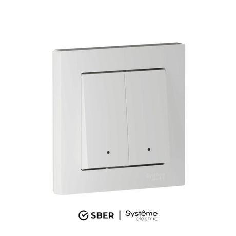Выключатель 2-кл. AtlasDesign Smart 10А (сх. 5) L+N с подсветкой Zigbee механизм бел. SE ATN000153Z APC