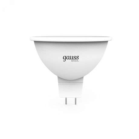 Лампа светодиодная LED 5.5 Вт 490 лм 4100К AC180-240В GU5.3 софит MR16 нейтральный (промоупаковка 3 лампы) Basic Gauss - 10135262T