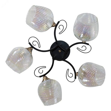 Светильник 11295-9/5 черн.зол (Плафон 8310) НПБ 01-5х60-155 Е27 ИУ потолочный - 1005404882 Элетех