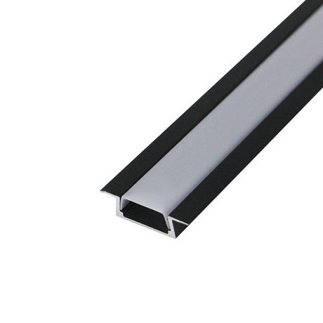 Комплект врезного алюминиевого профиля с рассеивателем 22х6мм 1 м черный - 146-405-2 MEET
