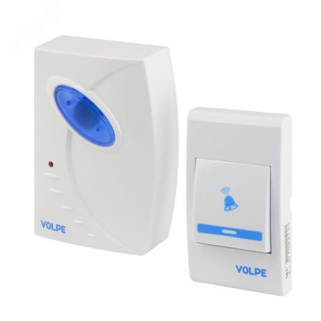 Звонок беспроводной UDB-Q025 W-R1T1-16S-80M-WH 16 мелодий свет. индикация радиус действия 80м блистерная упаковка Volpe UL-00002401 Uniel UDB-Q025-0000