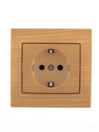 Розетка 1-м Mira с заземл. керамика ясень LEZARD 701-4747-122