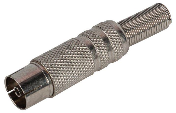 Разъем R-TV02 гнездо TV c пружиной никель | Б0048303 ЭРА