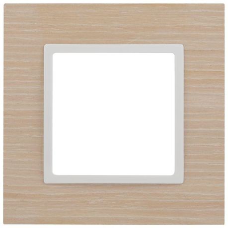 Рамка для розеток и выключателей 1 пост белёный дуб дерево/пласт. ЭРА Elegance 14-5301-01 - Б0049148