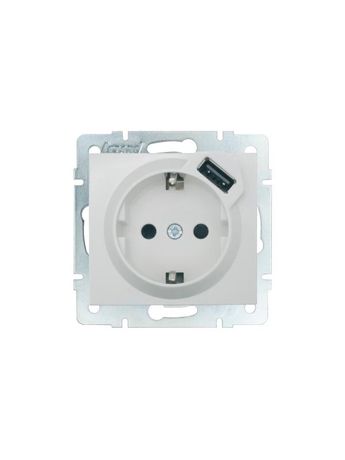 Розетка 1-м СП RAIN 16А IP20 с заземл. + USB механизм бел.. LEZARD 703-0288-181 LEZARD арт. 703-0288-181