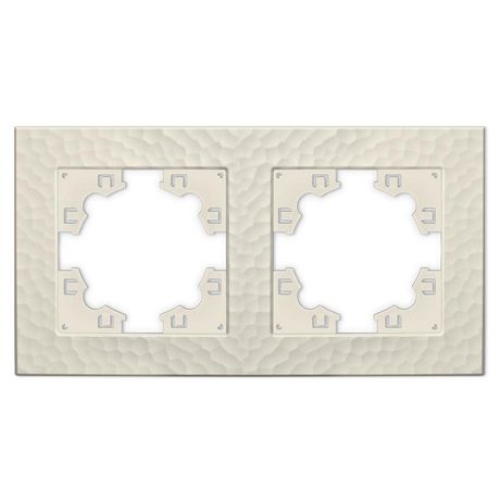 Рамка фактурная 2 поста универсальная UNIVersal Афина слоновая кость (ivory) (еврослот) - A10044-I Союз
