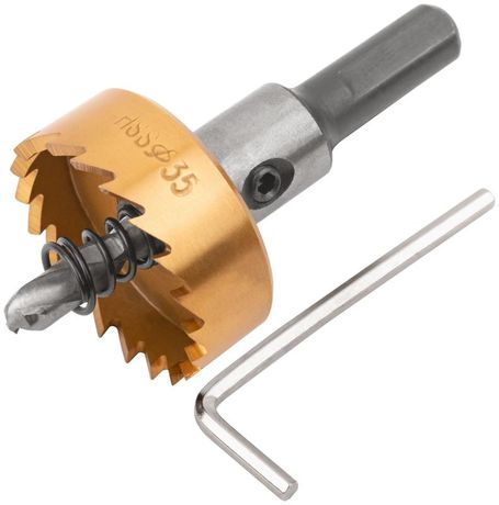 Коронка кольцевая по металлу, HSS сталь, титановое покрытие 35 мм - 36870 РОС