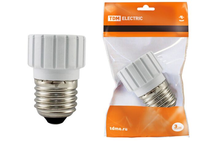 Переходник Е27-GU10 белый | SQ0335-1006 TDM