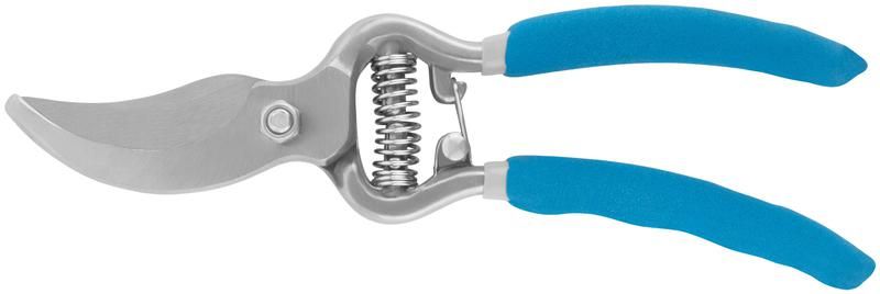 Секатор режущие кромки внахлест усиленная пружина цельнокованый ПВХ изогнутые ручки 215мм FIT 77088 РОС