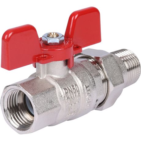 Кран шаровой со сгоном 1/2' ВН ручка бабочка (EPDM) - RG008SHJJT7H8A STOUT SVB-1007-000015